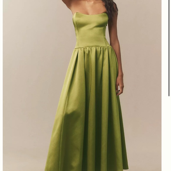 knee length dresses for ladies Penny Powder Blue Bandeau Drop-Waist Maxi Dress – Club L London main image 0